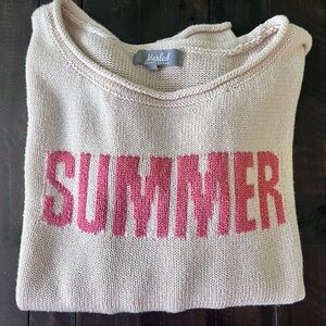 Marled Reunited Clothing SUMMER Sweater Small Tan Long Sleeve Coastal Beach